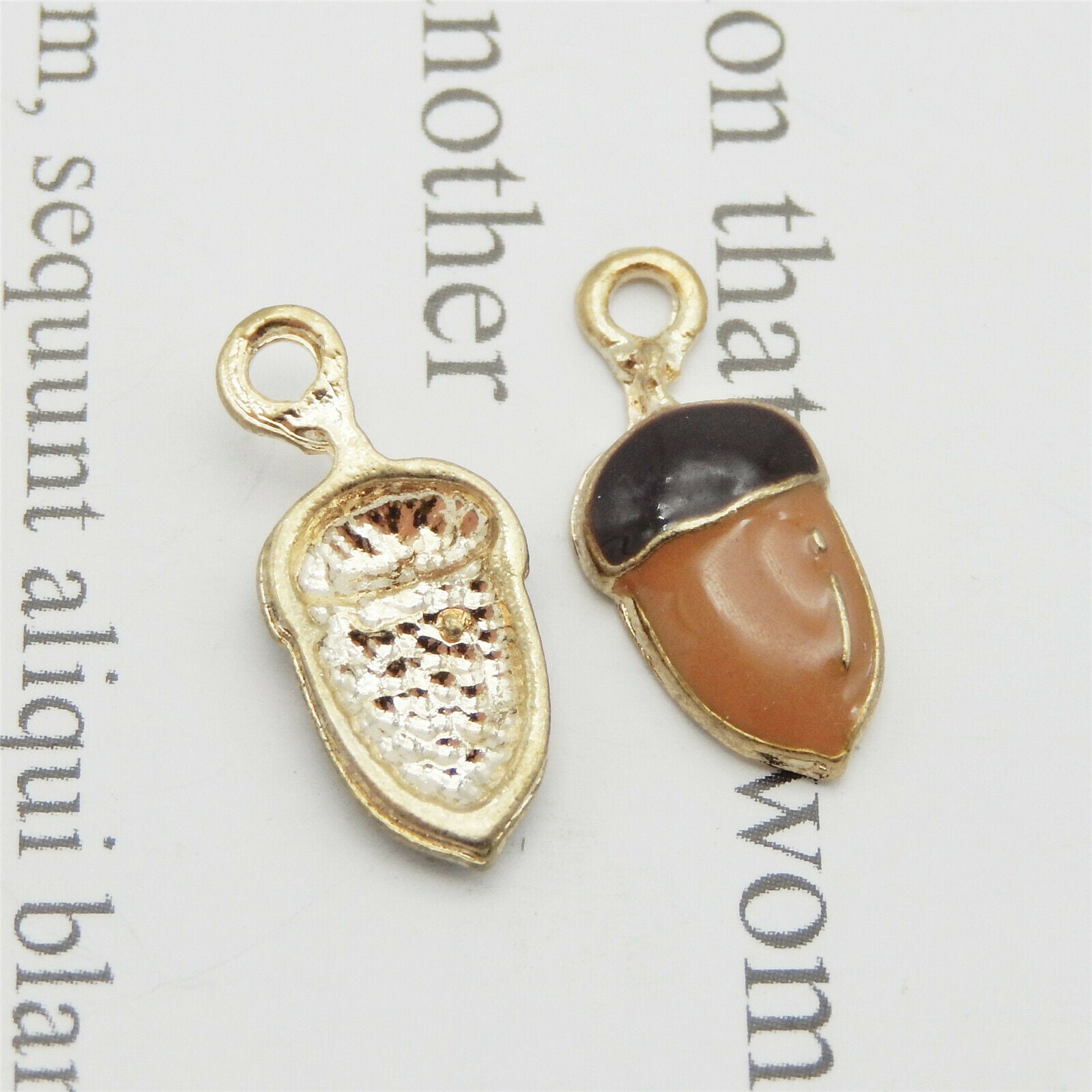 20PCS/Lot Enamel Colorful Alloy Nut Pine Cone 18x8mm Charms Pendant DIY Findings