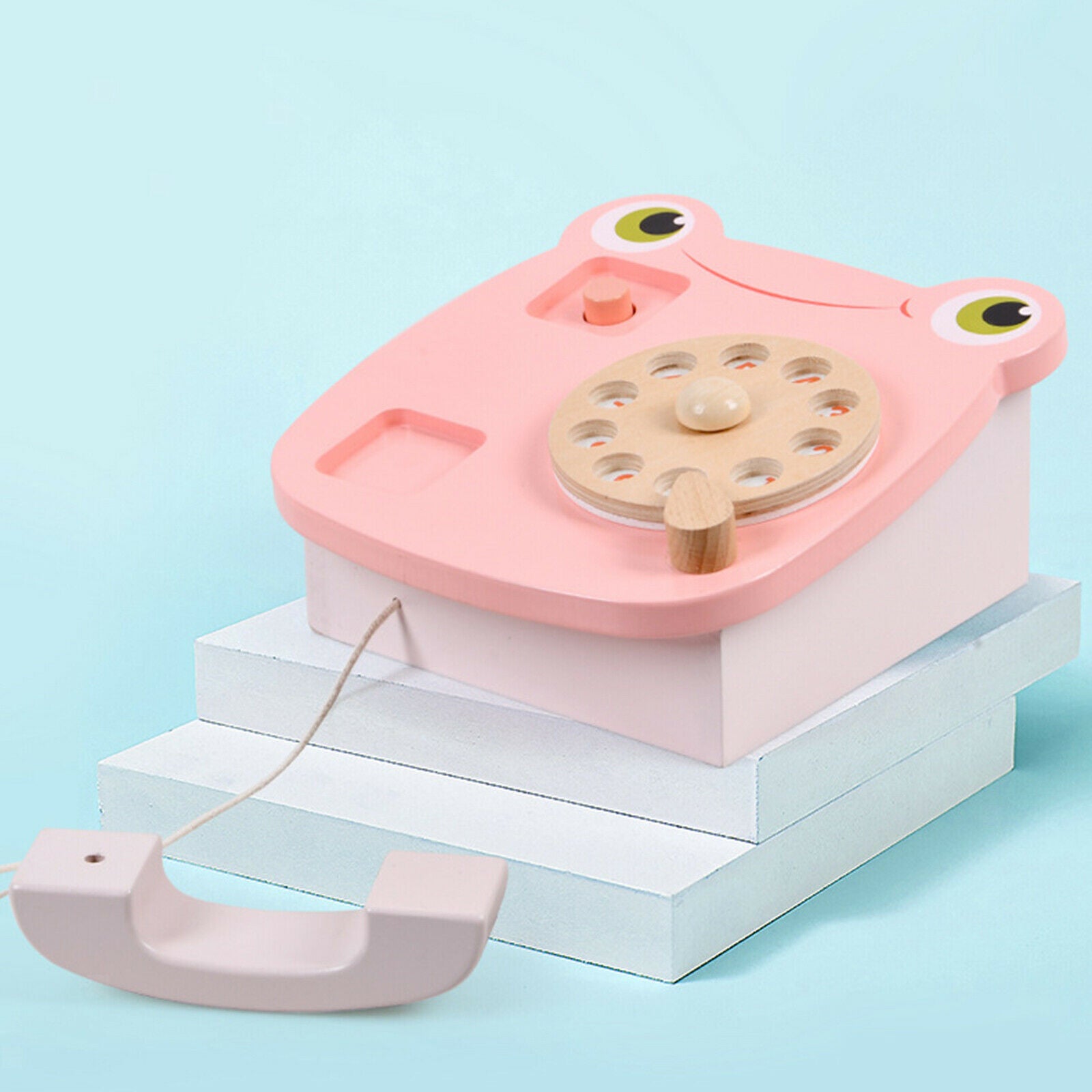 Wooden Frog Telephone Emotion Cultivation Phone Game Toys Kids Pretend Play