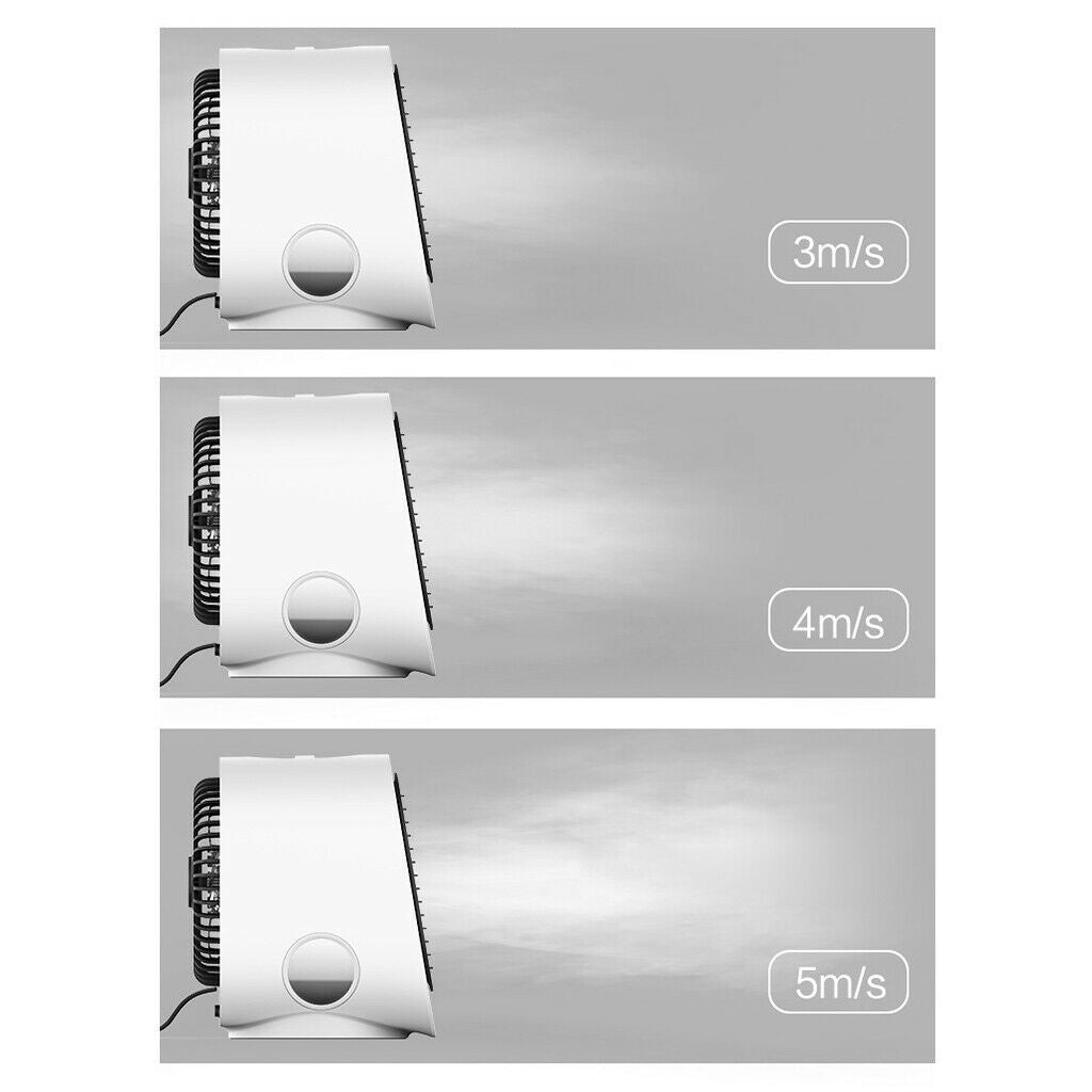 2 Pieces Mini Air Container 3-in-1 Cooling Desktop Cooler Room USB Fan