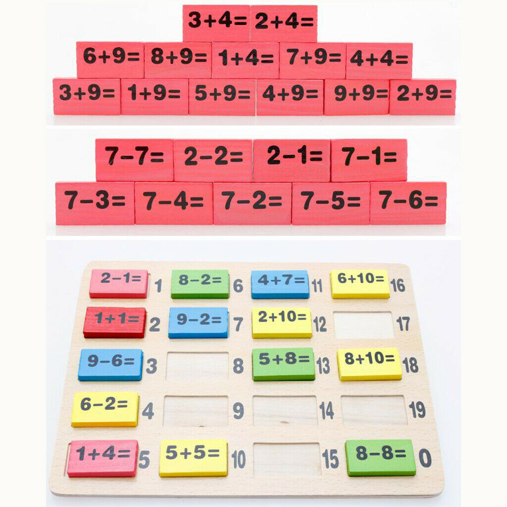 110x Children Math Counting Domino Teaching Toys Stacking Blocks Game Funny