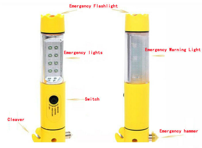 Car Safety life saving Hammer Auto tool With Warnin Flashlight Multi Function
