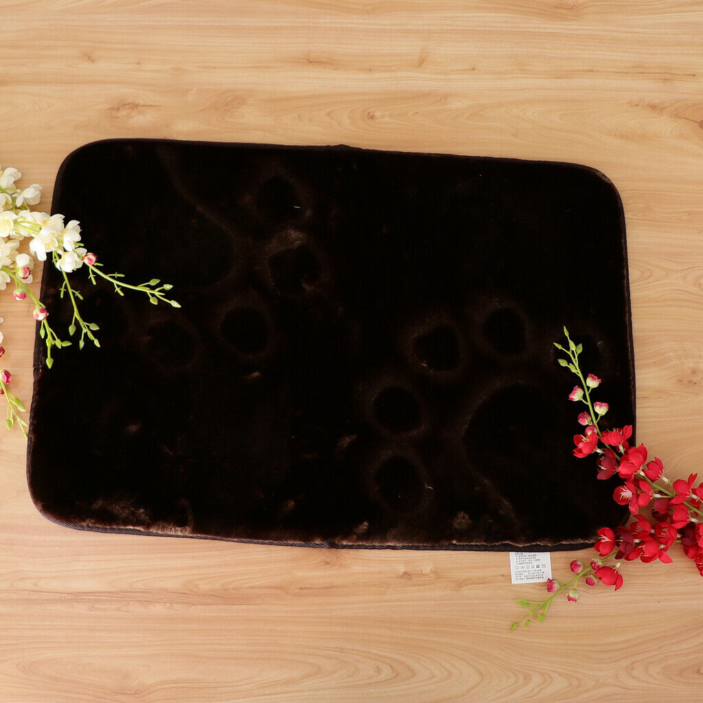 Washable Absorbent Soft Foam Bath Mat Bathroom Shower Rug Non Slip Brown