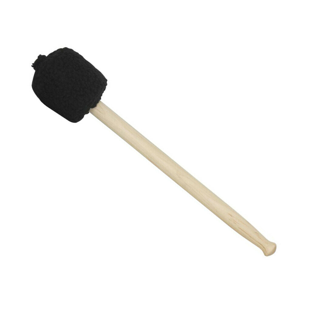 Symphony Bass Drum Stick Timpani Mallet Felt Head Wooden Handel Black