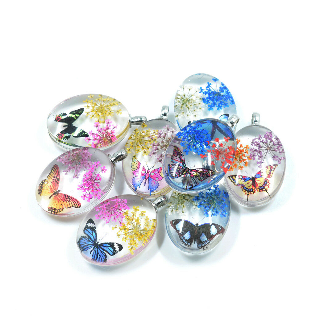 Jewelry Making Accessory Glass Pendants With Dried Flowers Time Gem Gifts