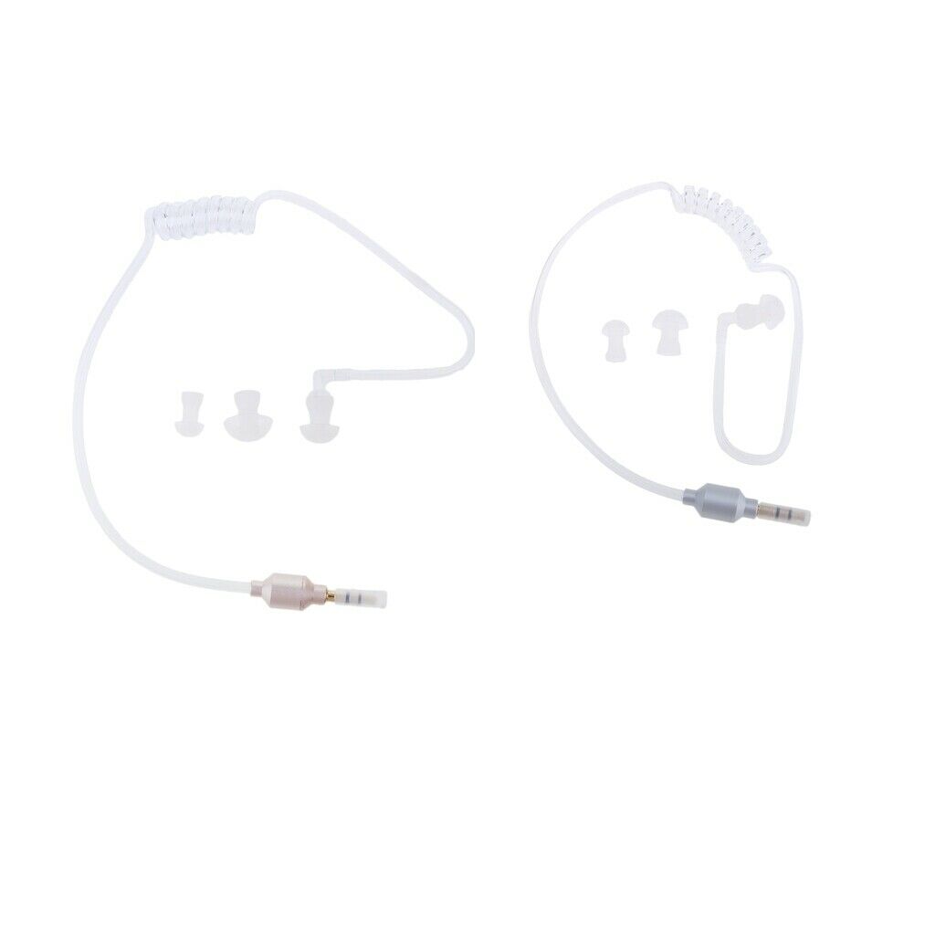 2Pcs Universal Lightweight 3.5mm Mono Headset Earphone Stereo Air Tube Mic