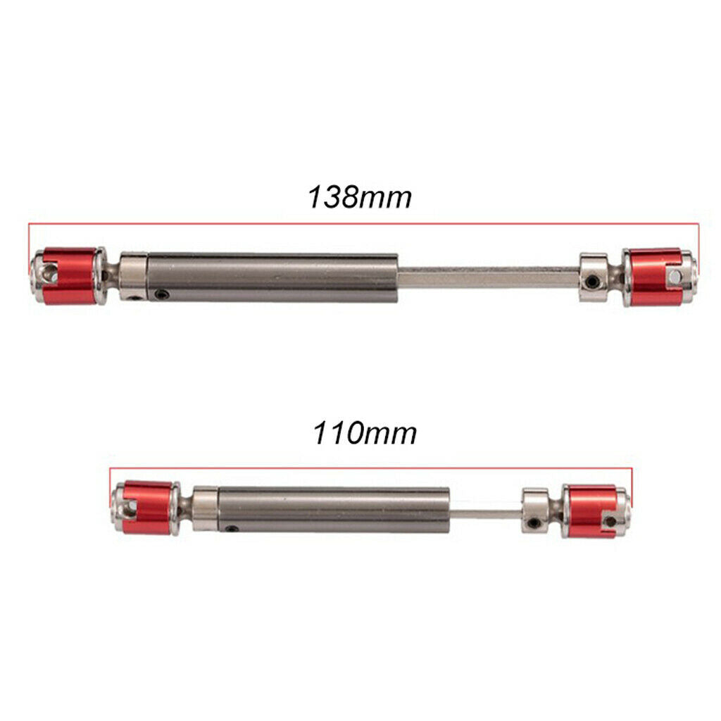 2PCS Metal Upgrade Universal Drive Shaft 112-155mm for 1/10 RC Car SCX10 D90