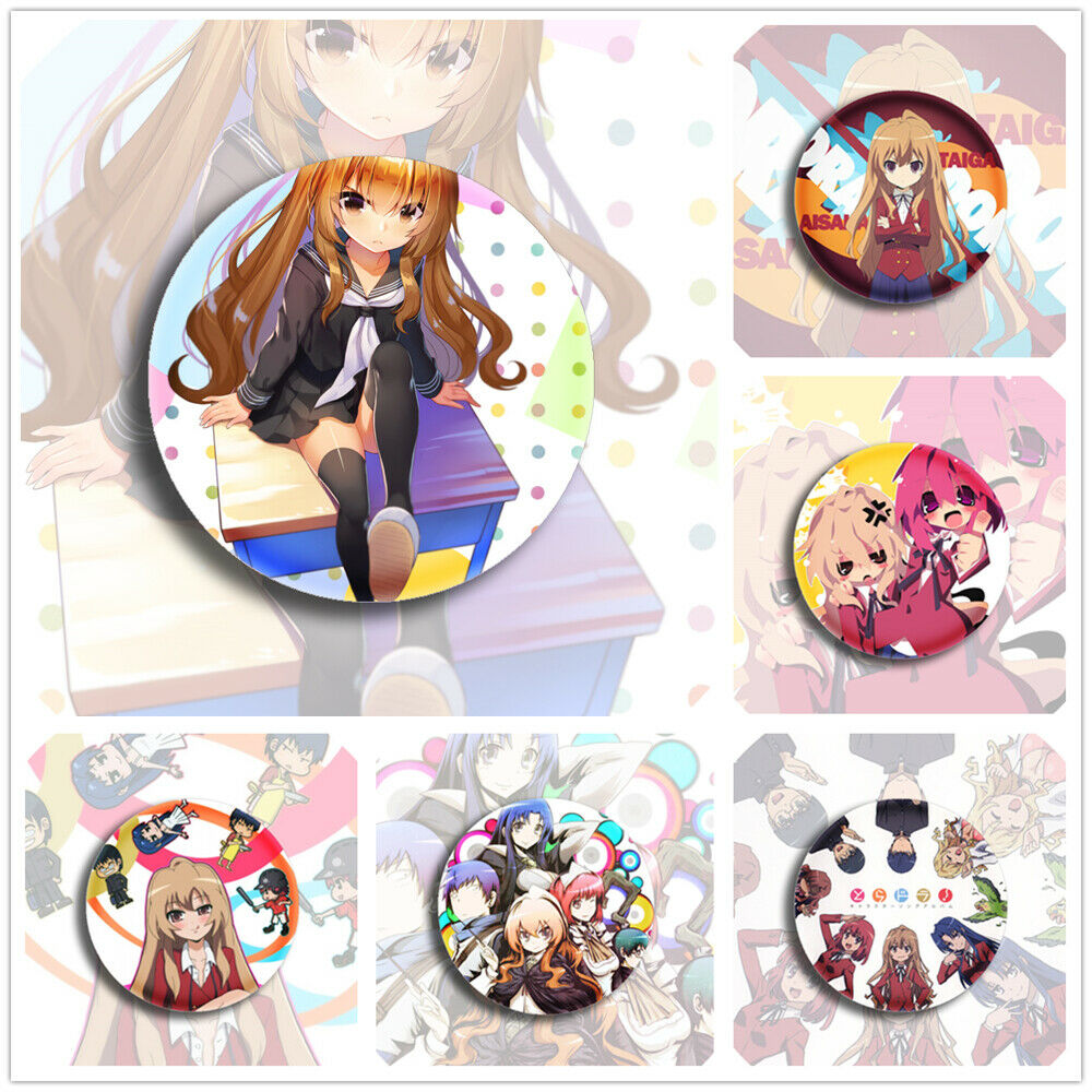 Toradora! Aisaka Taiga Cute Badges 6 Pieces Pins Schoolbag 2.3"