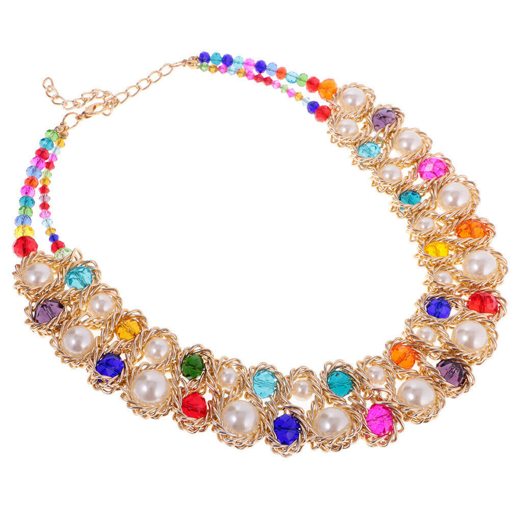 Exaggerated Women Choker Necklace Pendant Collar Wedding Bridal Multi-color
