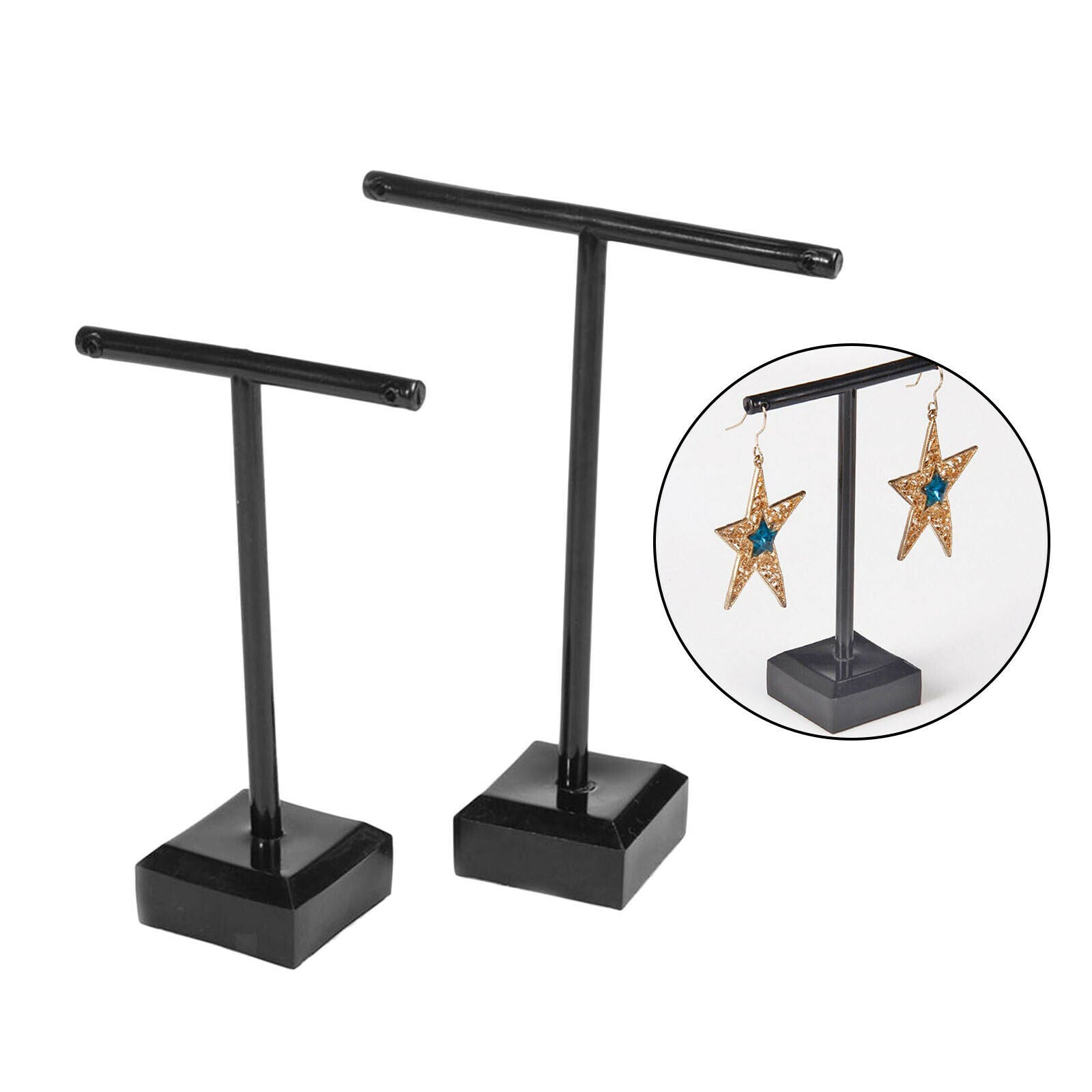 Hanging T-bar Acrylic Jewelry Tree Stand Organizer for Ring Women 2pcs