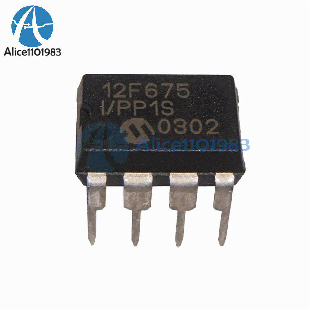 2PCS IC PIC12F675-I/P PIC12F675 DIP8 MICROCHIP MCU CMOS FLASH-BASE 8BIT