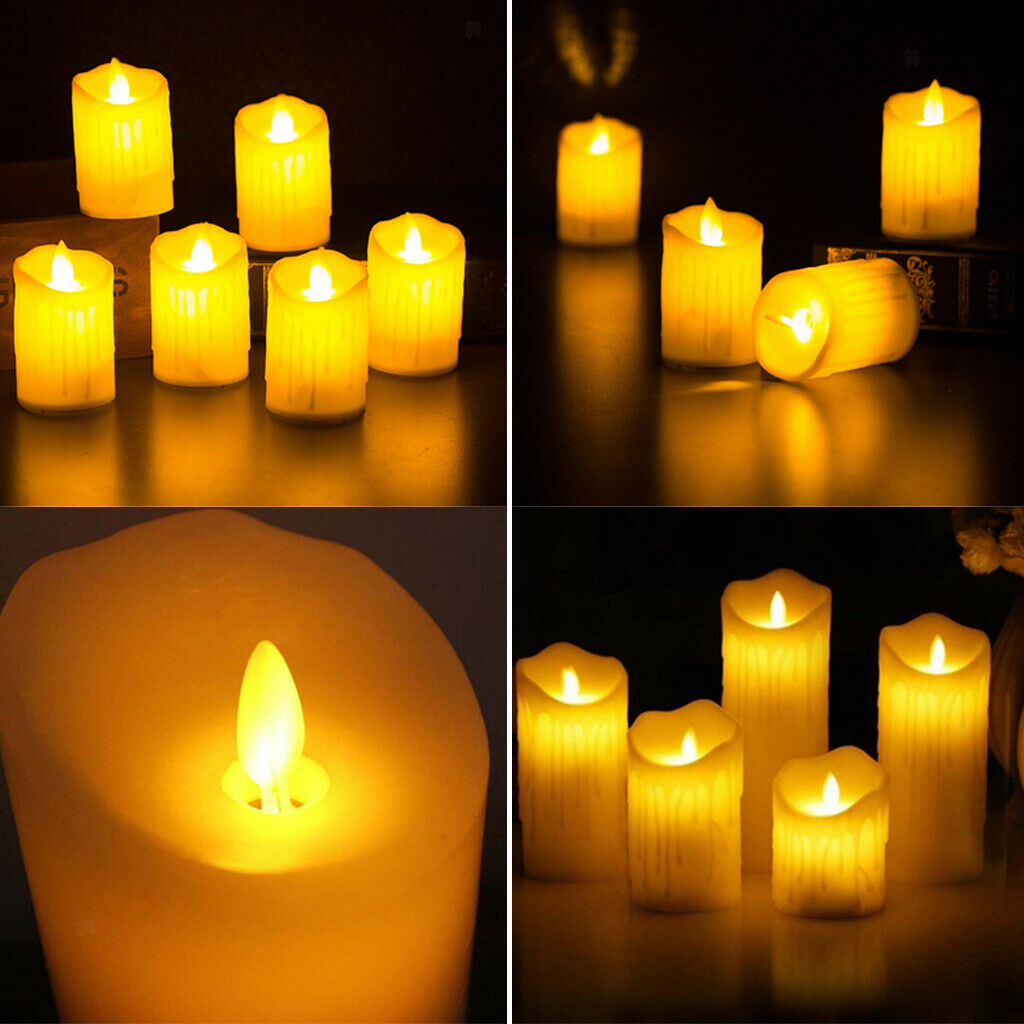 6pcs Lifelike Swinging Flame Battery Powered Realistic Flameless LED Candle