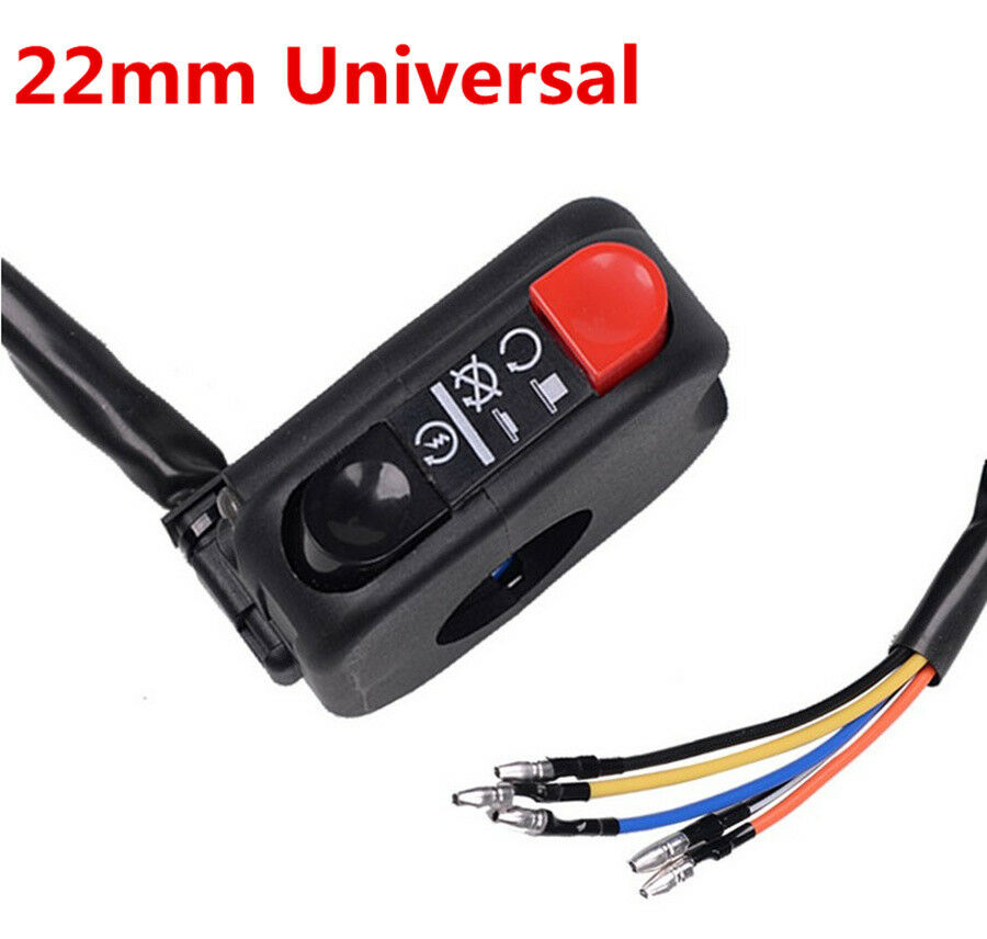 Motorcycle 22mm 7/8" Handlebar LED Headlight Lamp Switch Horn Hazard Light