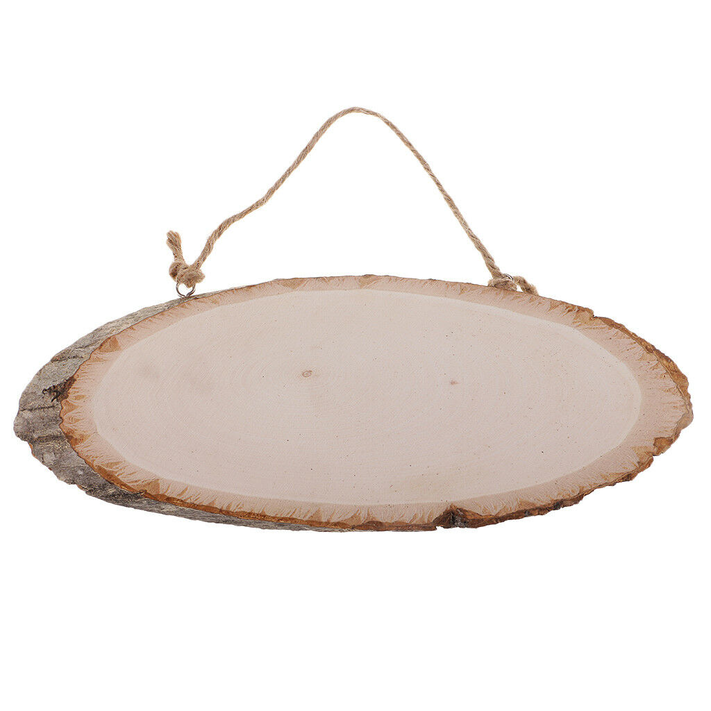 Rustic Log Wood Slices Large Oval Tree Bark Wooden Tag Plaque Sign DIY Craft