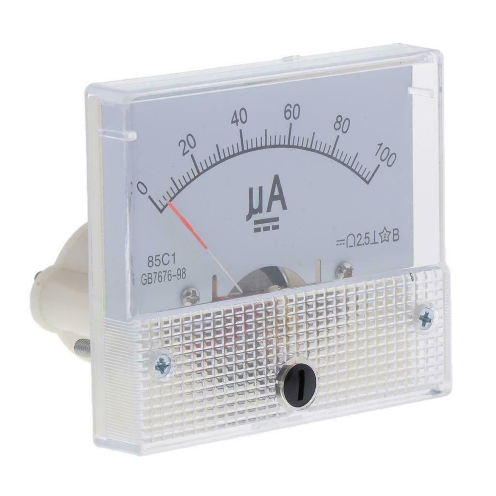 85C1-uA Panel Analog Meter Panel Analog Ammeter Current Measuring Tools 0-100uA
