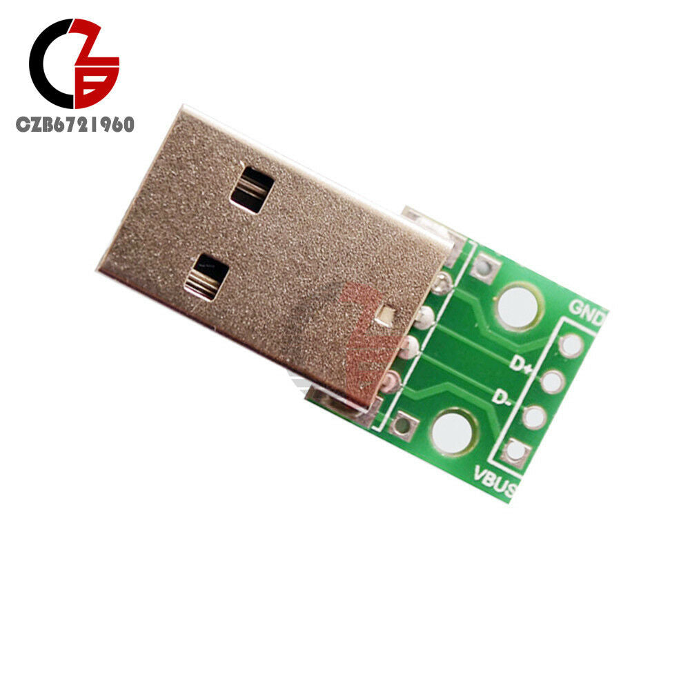 10PCS USB Male to 2.54mm DIP Adapter Converter Board 4 Pin PCB DIY Power Supply