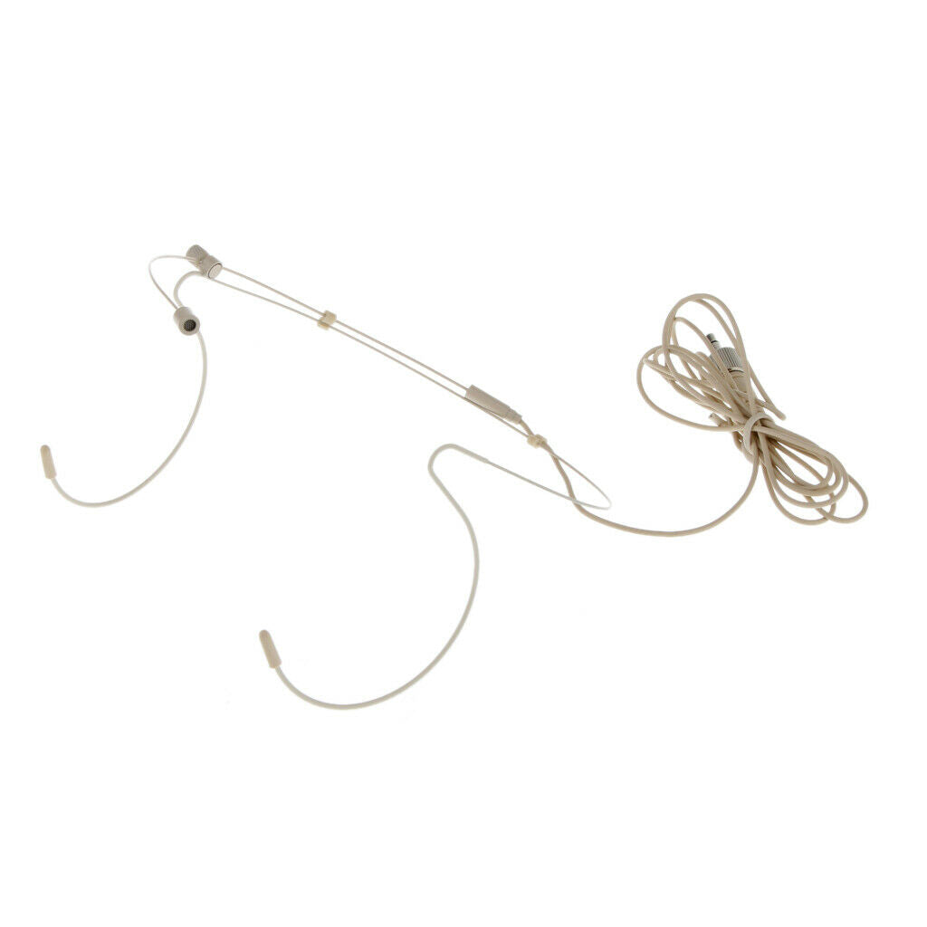 Mini 3.5mm Plug Wired Microphone White Headworn Head-Mounted MIC