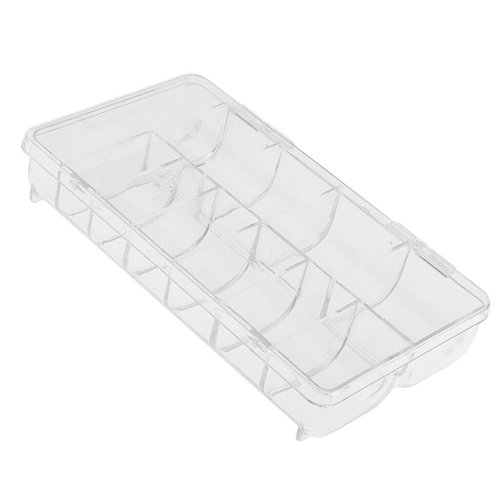 Clear Empty Compartments False Nail Art Tips Cell Storage Box Containers Case