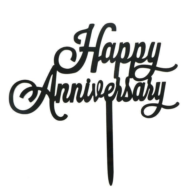 Happy Anniversary Letter Cake Topper Acrylic Xmas Party Cake Decoration.l8