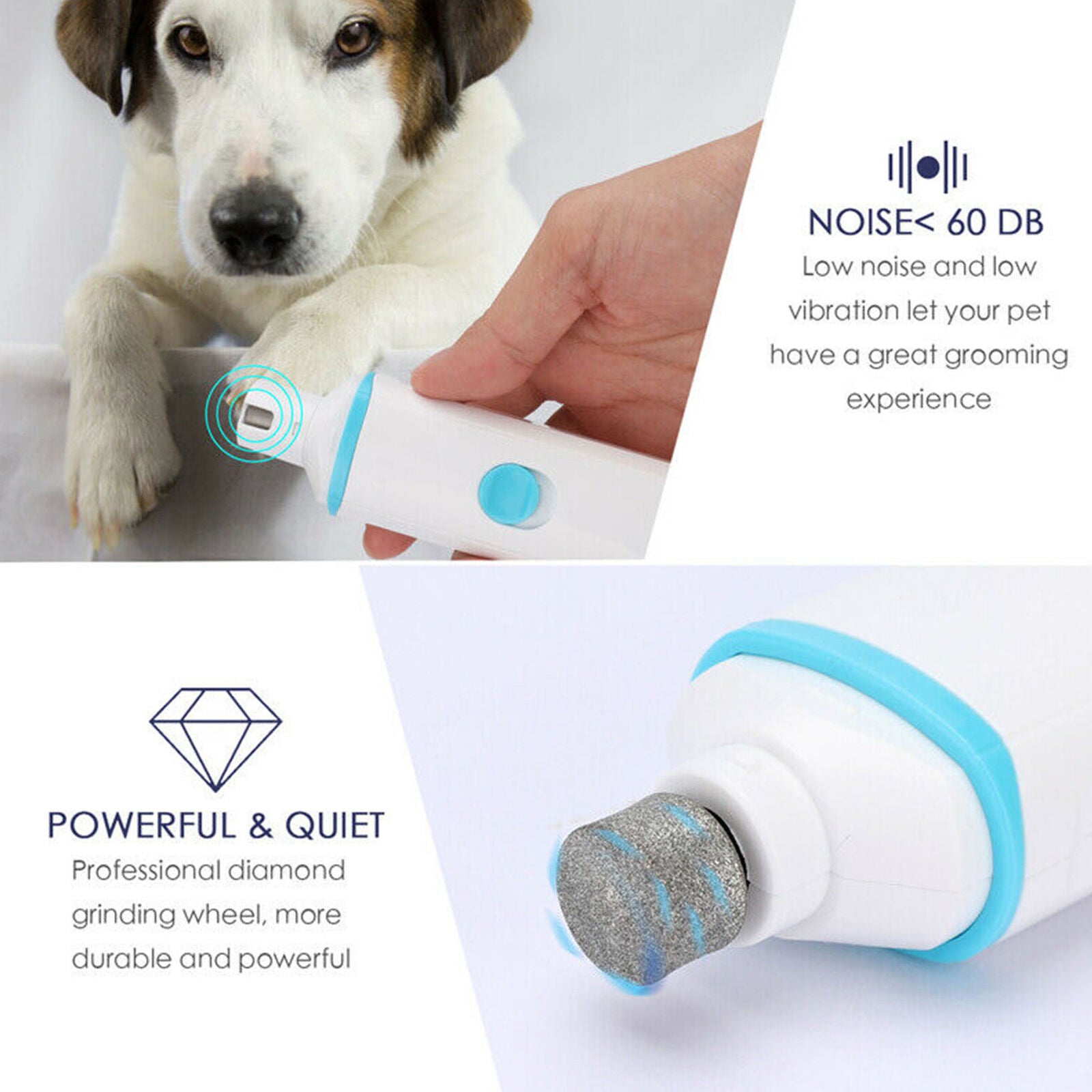 Electric Dog Cat Pet Claw Toe Nail Trimmer Tool Care Grooming Grinder Clipper AU