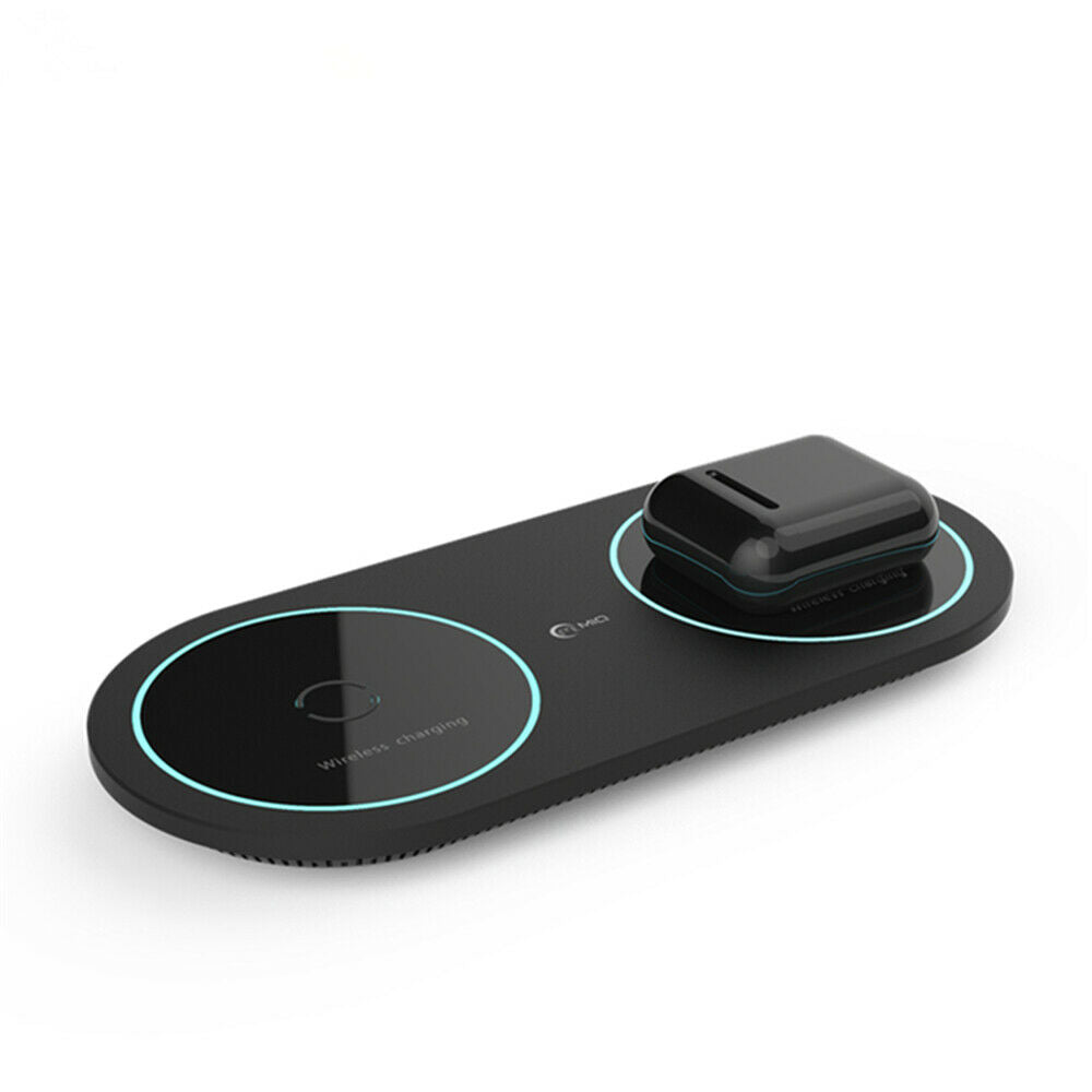2in1 Wireless Charging Pad Fast Charger For All Qi-Enabled Phone For AirPods Pro