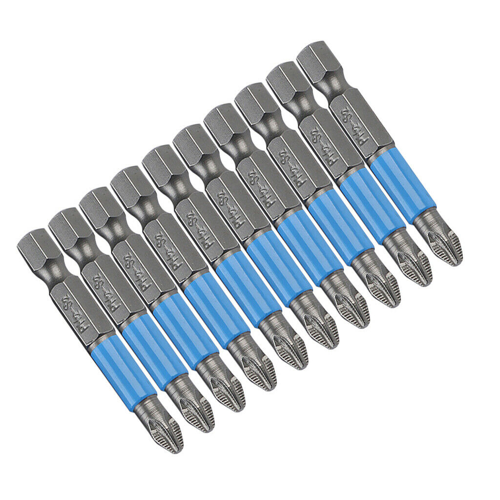 10Pcs Professional Magnetic Cross Head Screwdriver Bits Tip Set 1/4" Hex High