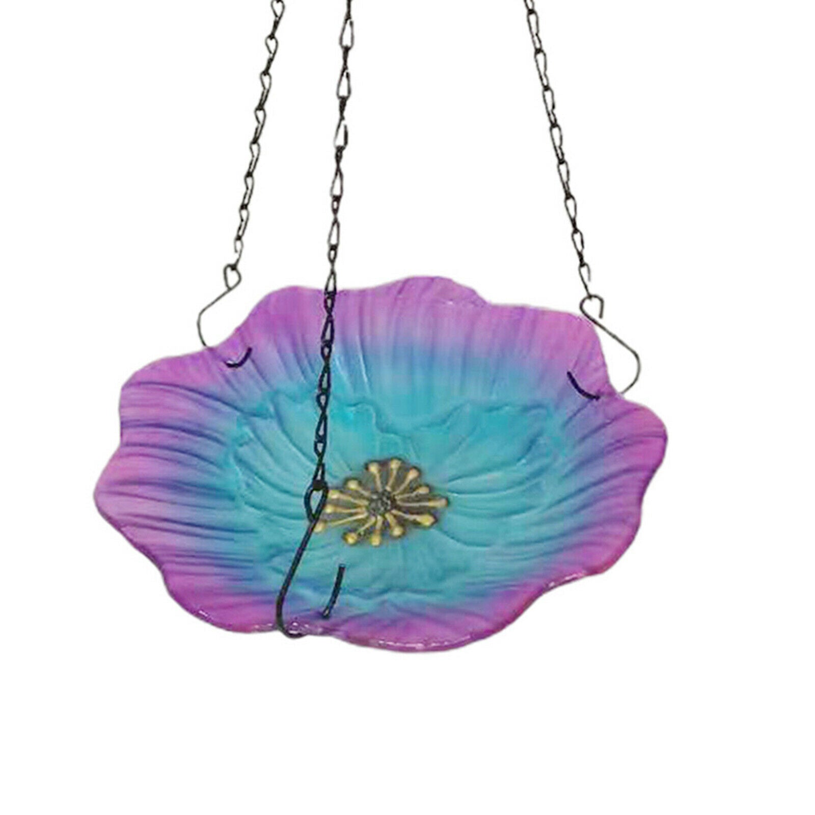 Bird Feeder Outdoor Garden Decor Ornament with Blue Sunflower Yellow Light