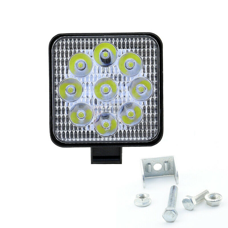 2PC 9LED Car SUV Off-road Work Lights Spot Flood LED Light Bar Reverse 27W 800LM