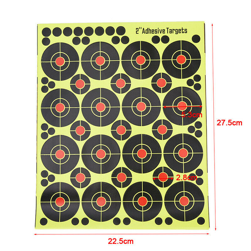 160pcs/10 sheets Shooting Targets Glow Florescent Paper Target for Hunting-ArrDD