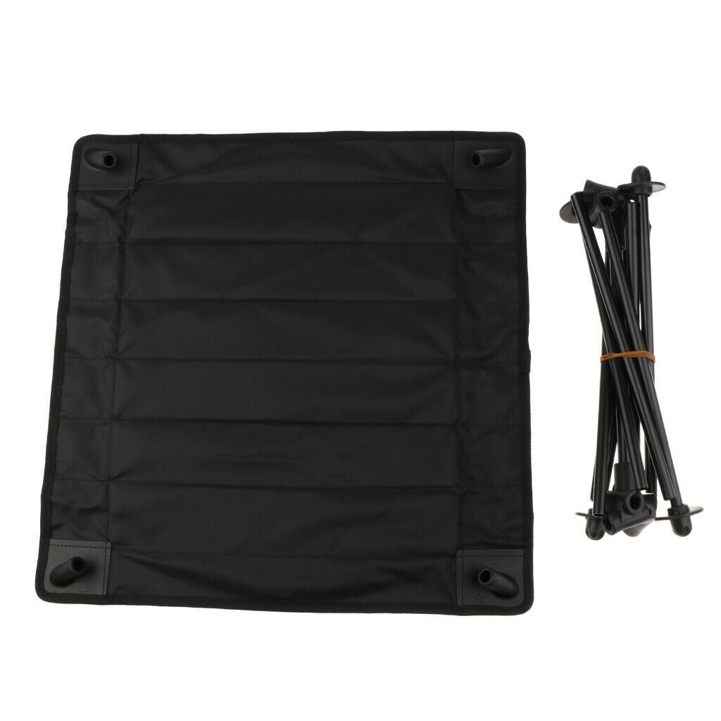 Portable Folding Aluminum Camping Picnic Table Dining Desk Outdoor Black