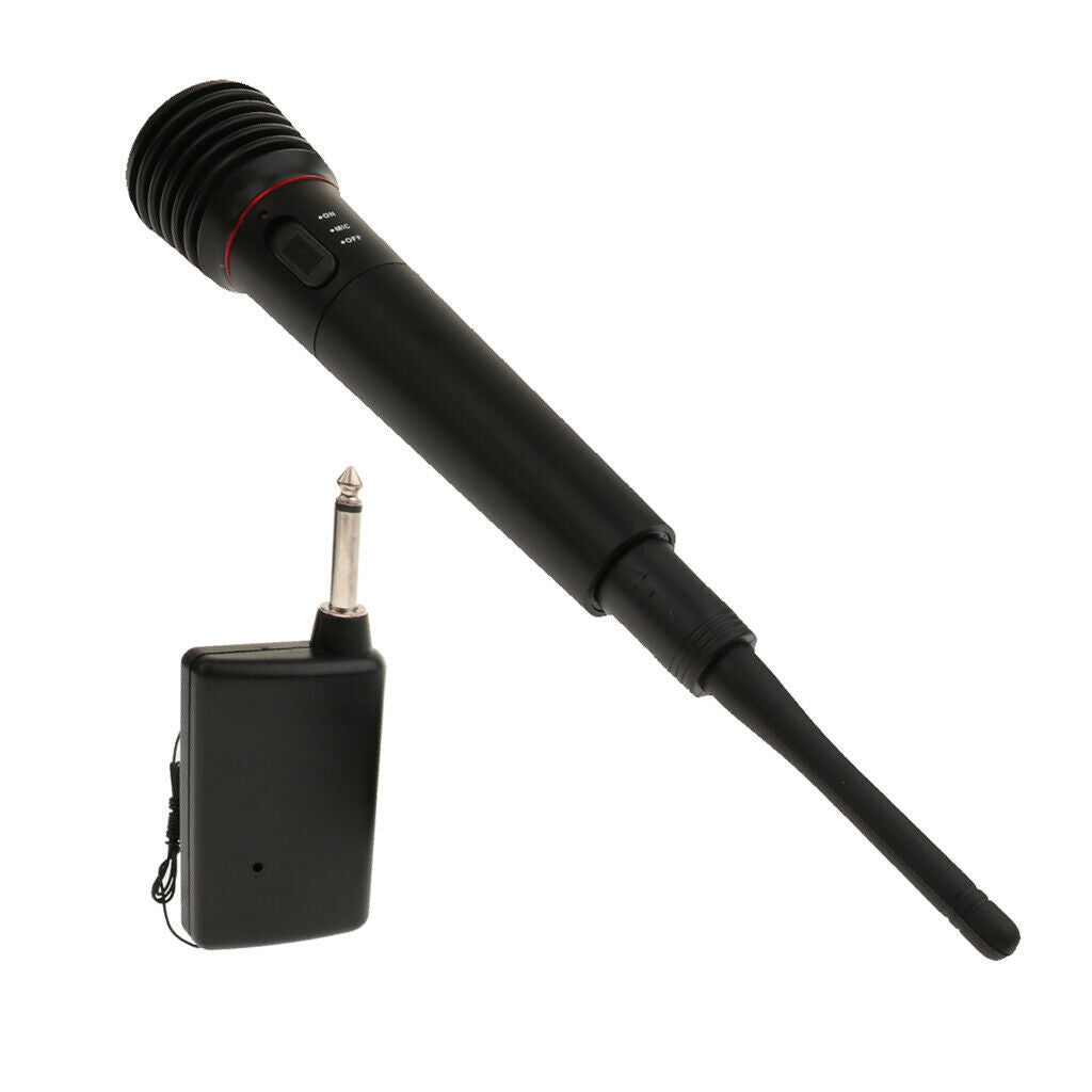 1 Set Wireless Wired Microphone Portable Handheld Microphone Mic Black