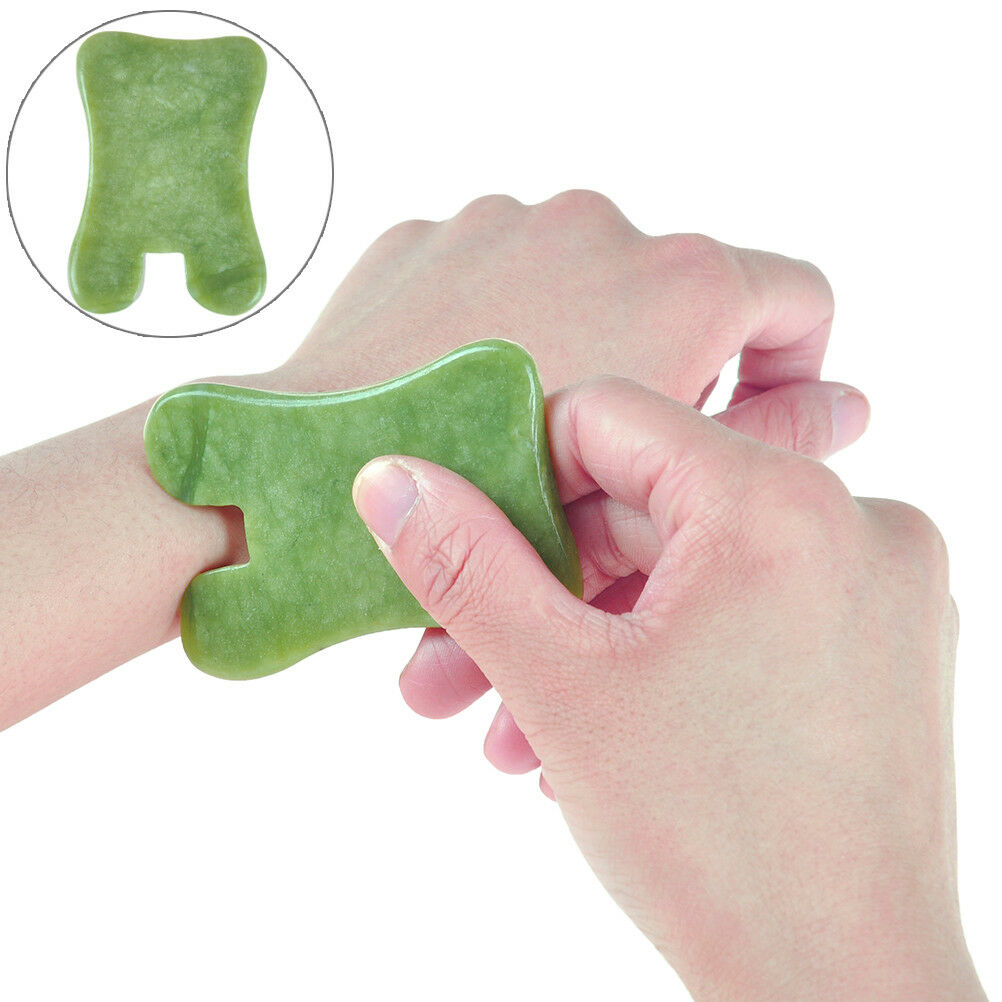 Gua Sha facial massage chinese medicine natural jade board scraping tool B Xz