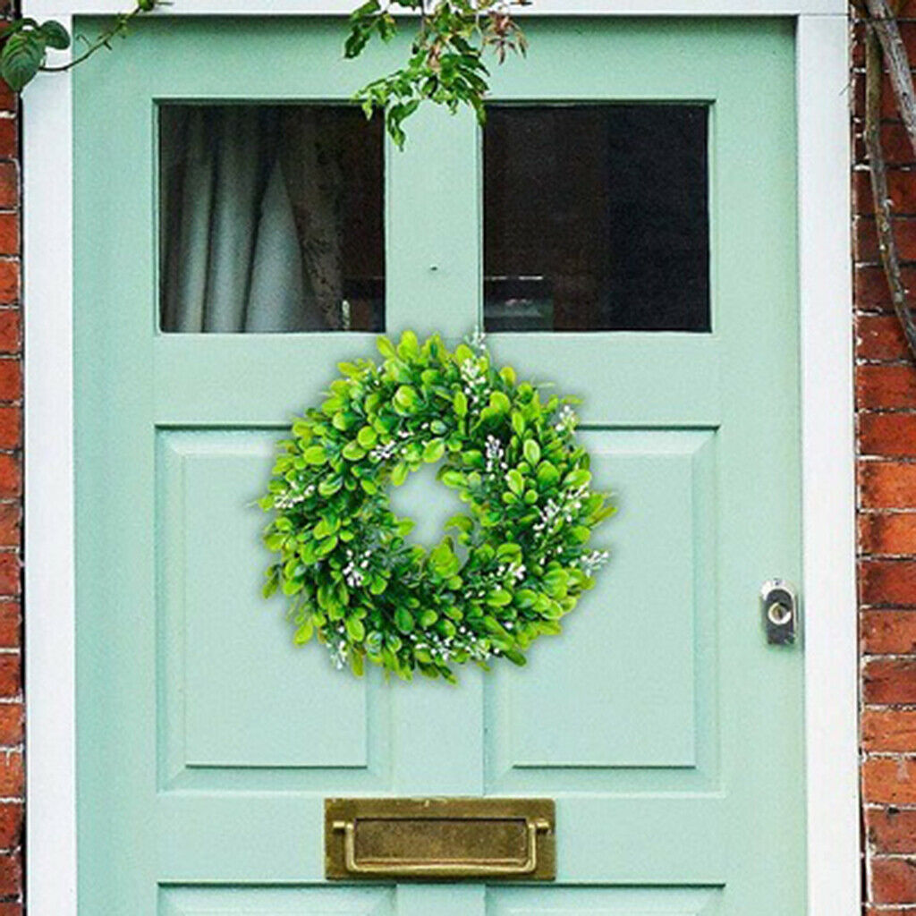 Artificial Boxwood Wreath Front Door Handmade Garlands Party Home Decoration