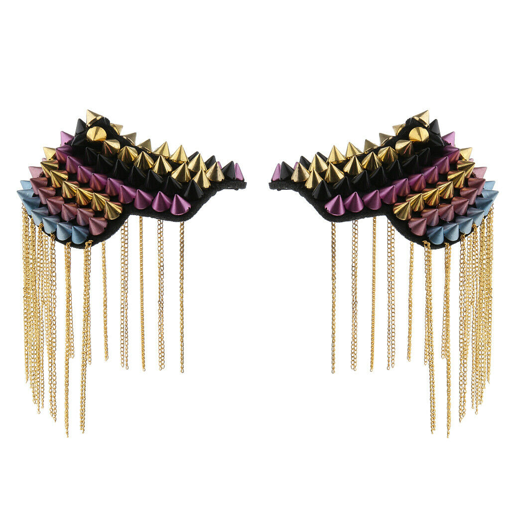 Colorful Rivet  Stud Tassel Epaulet Shoulder