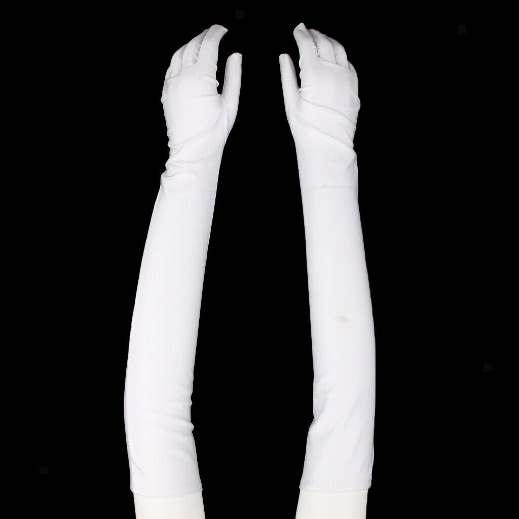 2 Pairs Womens Long 1920s Opera Gloves Evening Wedding Sun Block Elbow Gloves