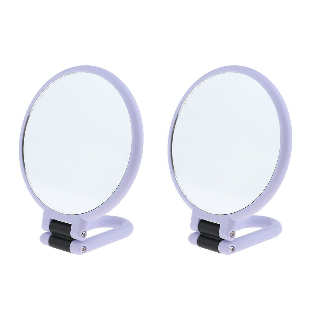 Set of 2 Double Sided Beauty Makeup Mirror Folding Handheld Bathroom Mirror
