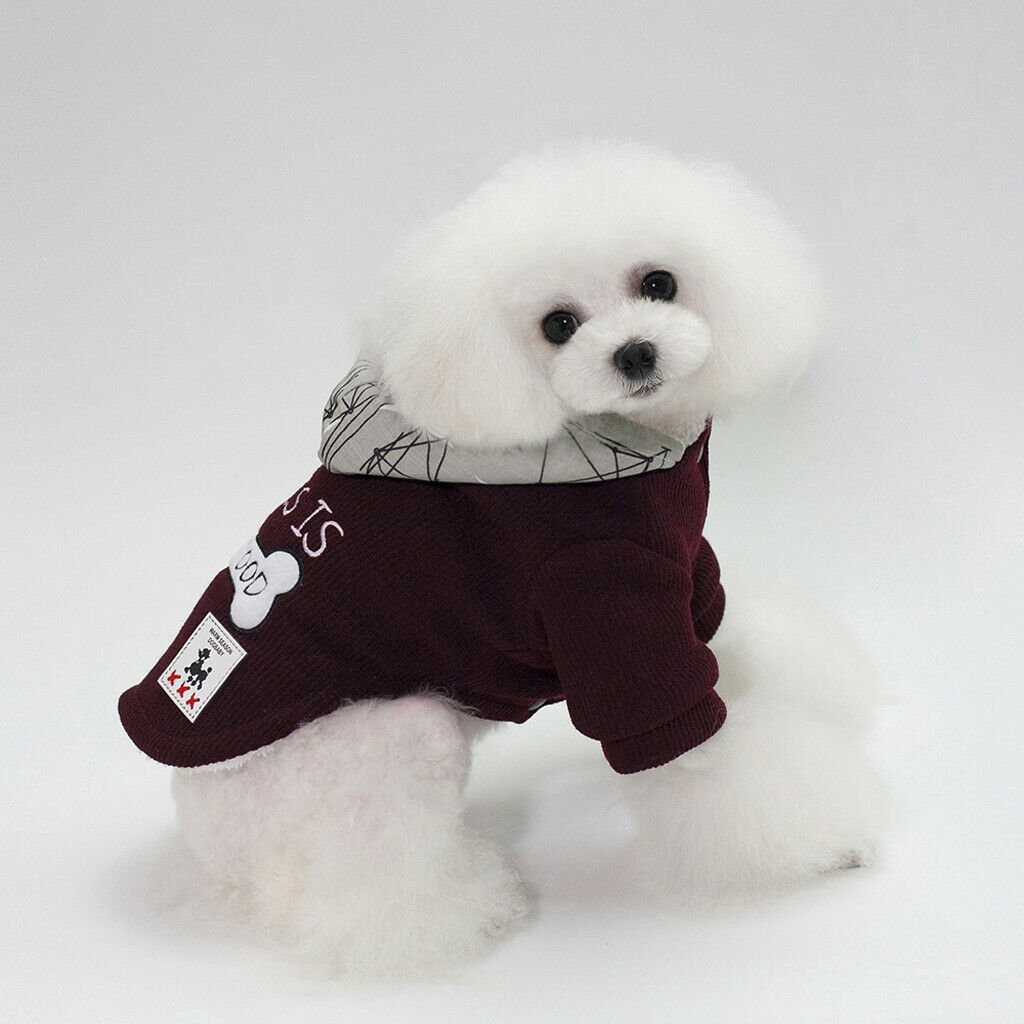 Dog Coat Hoodie Pet Winter Clothes Warm Soft for Medium Large Dogs Red L