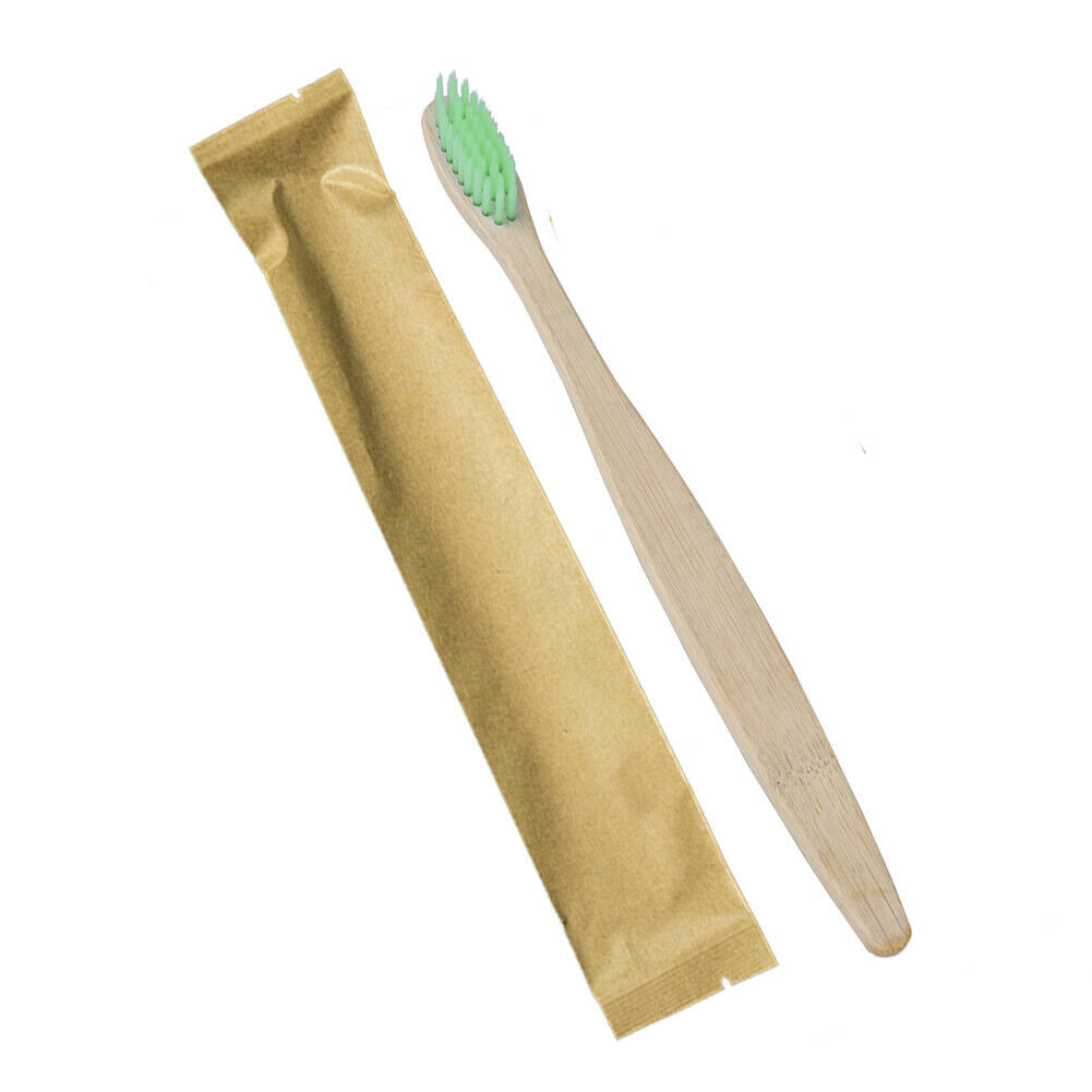 Natural Bamboo Toothbrush BPA Free Color Bristles Pack of 10 Organic Labs