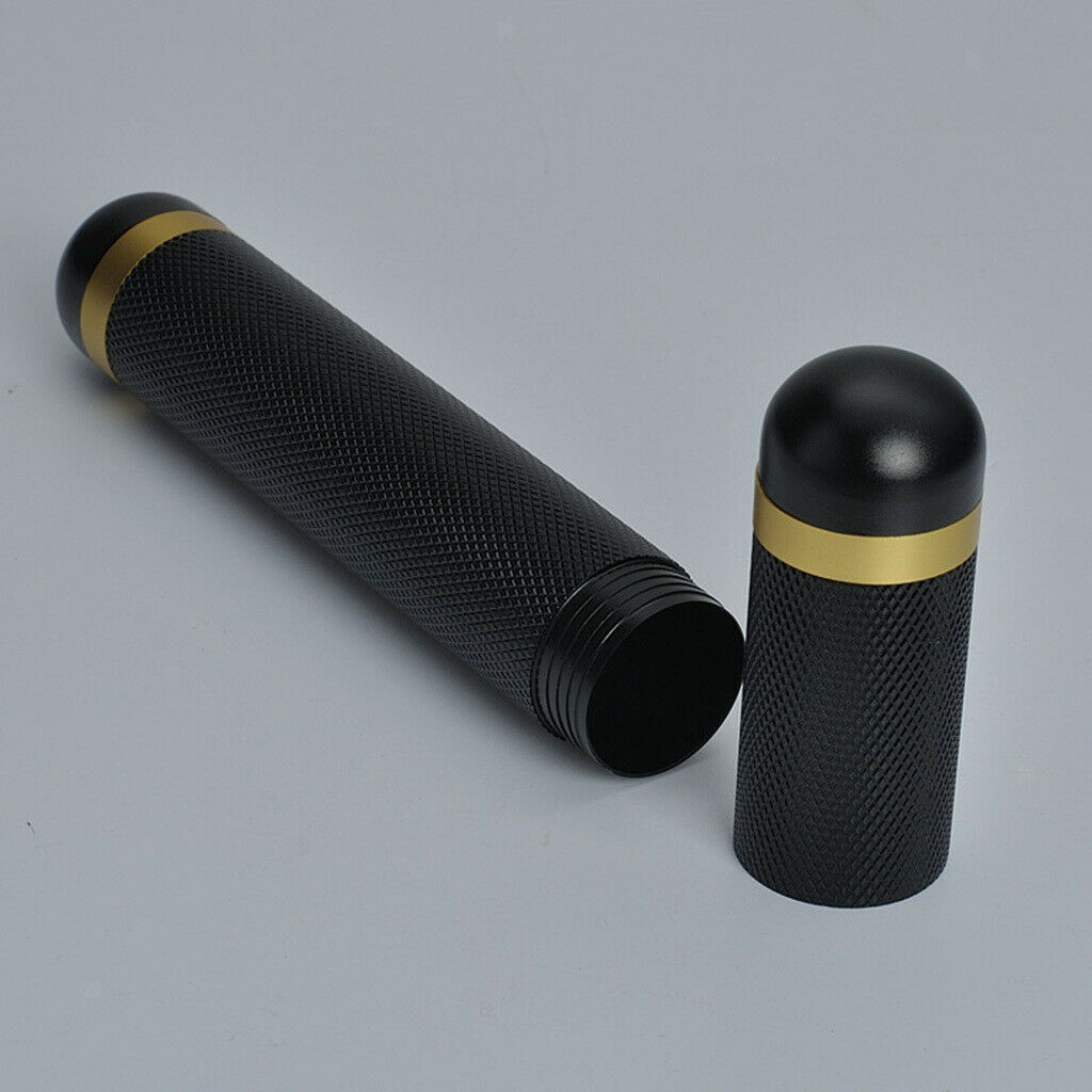3Pieces Cigar Tube Classic Aluminum Travel Humidor Cigar Case Portable Black