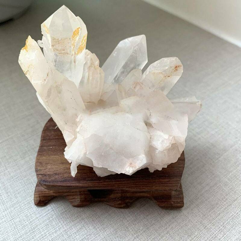 Clear Crystal Quartz Citrine Cluster Mineral Specimen Healing Home Decor US