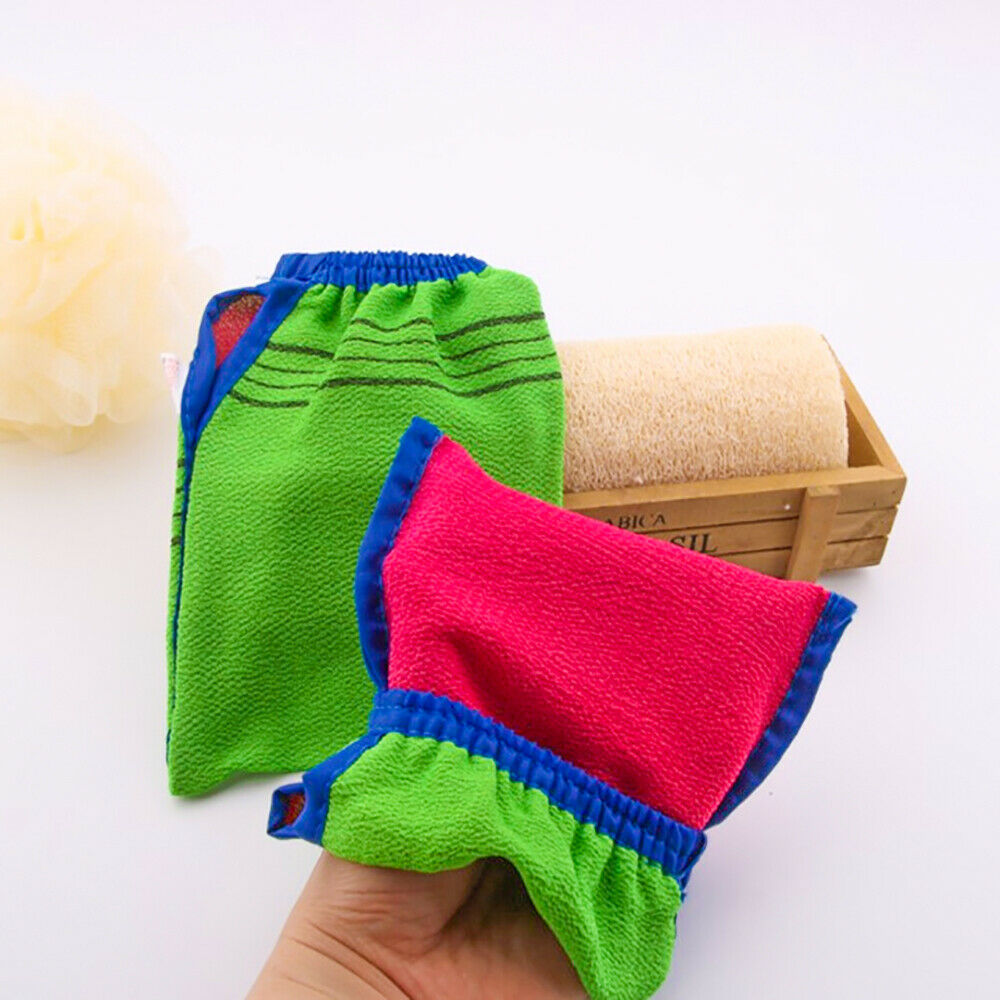 Bamboo Bath Mitten Shower Exfoliating Beauty Massage Skin Care Glove Mit Wash AU