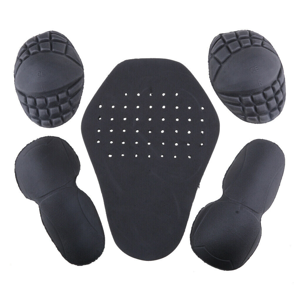 5 Pieces Motorbike Motorcycle Protection Pad Armour Protector Set Black New