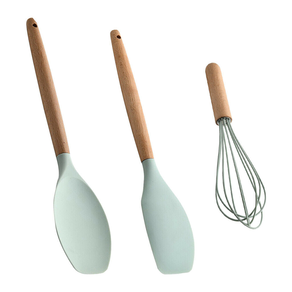 3 Pcs Hand Egg Whisker Mixer + Large Small Spatula Non-stick Heat-resistant