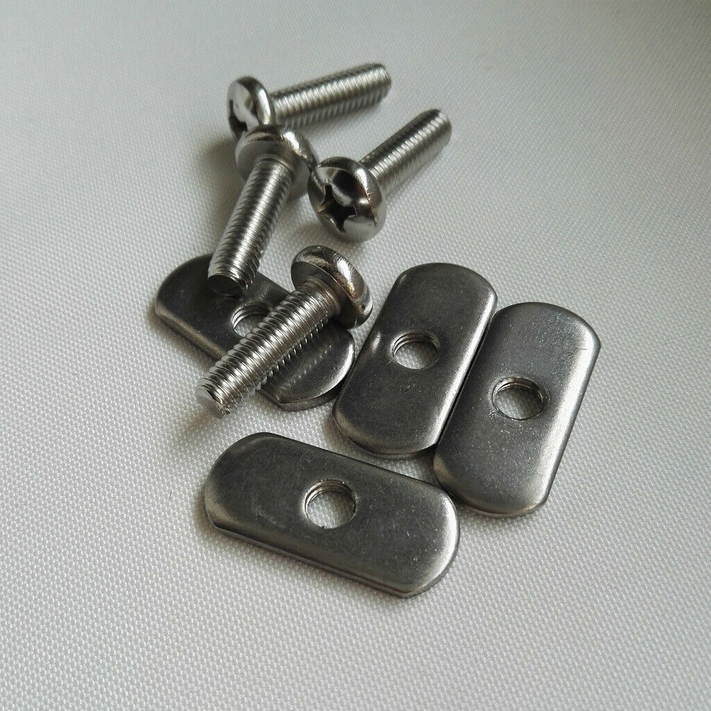 4 Sets Durable Stainless Steel Screws & Nuts Hardware for Kayak Track/ Rail
