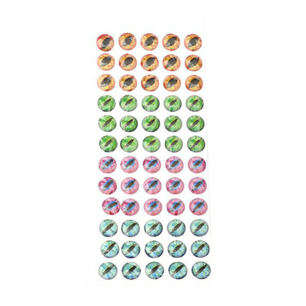 Set of 120 Fly Fishing Lure Eyes 4D Holographic Eyes Self Adhesive Craft