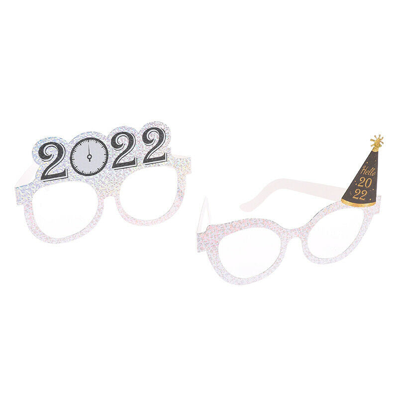 6PCS New Year Paper Glasses Frame 2022 New Year Photo Props Paper Be KX