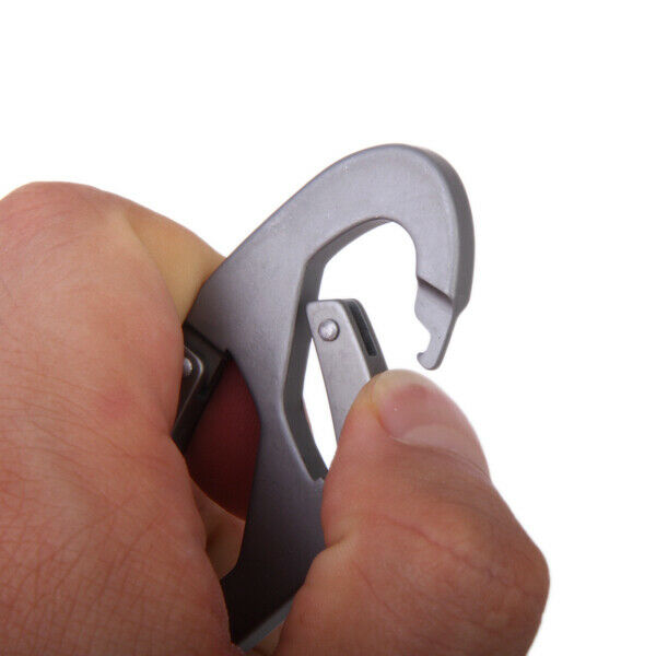 2 Pieces Outdoor Snap Hook Buckle Hanging Key Chain - Gray