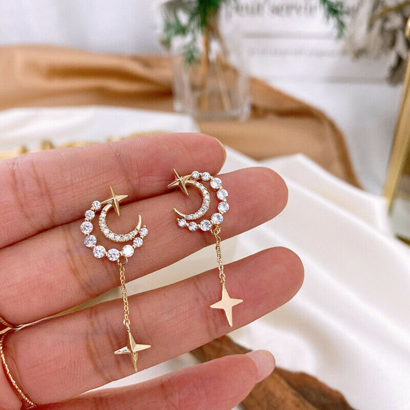 Fashion Star Moon Tassel Earrings For Women Creative Design Jewelry High Qual Pb