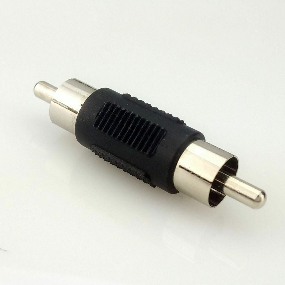 2Pcs Single RCA Phono AV Coupler MALE to MALE Audio Video Gender Changer Adaptor