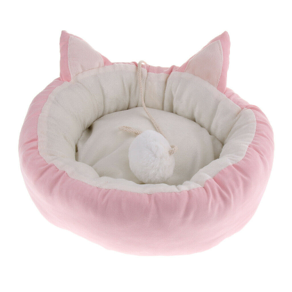 Round Plush Pet Dog Cat Rabbit Small Animals Soft Warm Cozy Bed House Sleep Nest