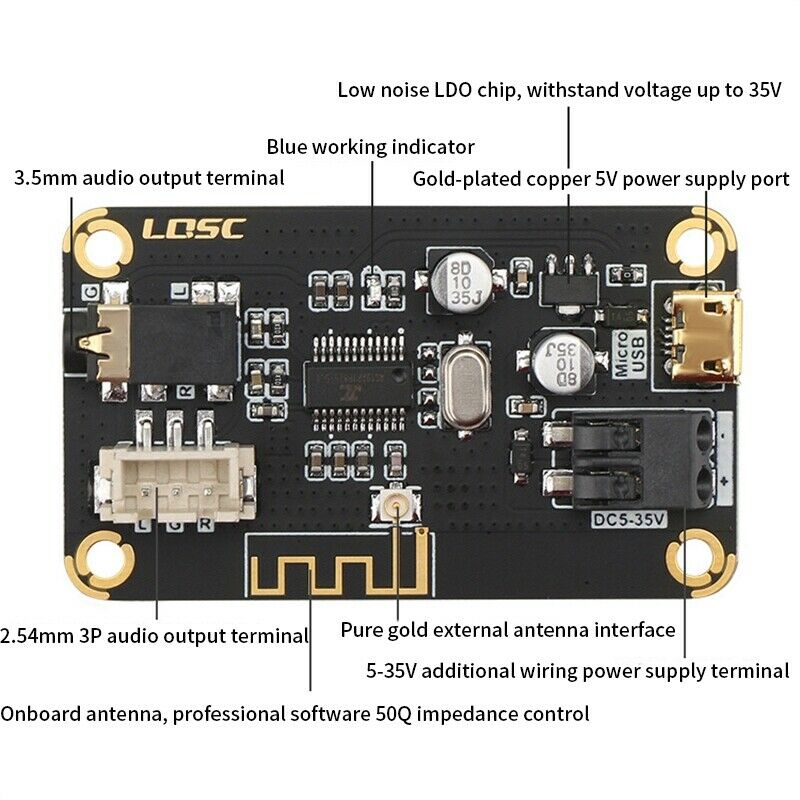 Amplifier Bluetooth 4.2 MP3 Decoder Decoding Board Module Car USB MP3 Player BX8